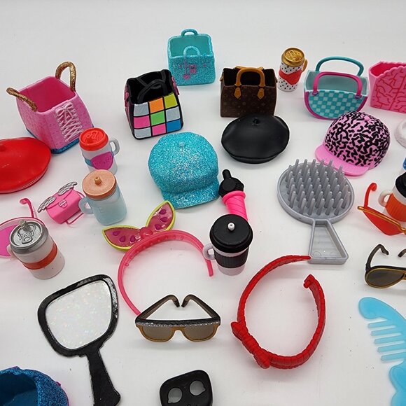 Lot of 52 Assorted LOL Surprise OMG Dolls Accessories Clothes Bottles Glasses - Picture 4 of 10